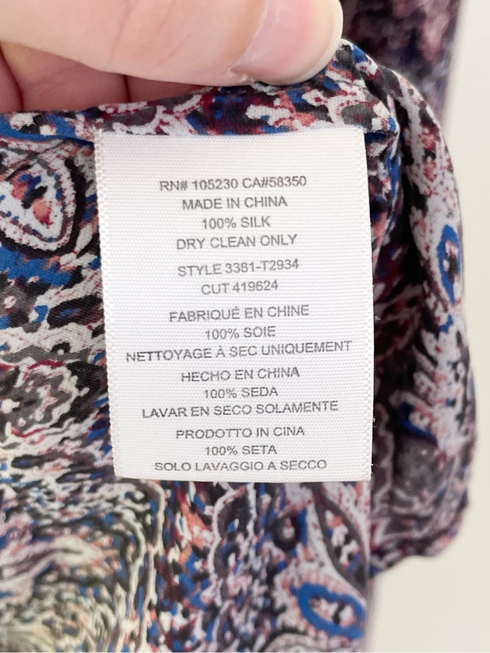 Joie Odette Paisley Print Peasant Style 100% Silk Blouse Long Sleeve M Medium - Picture 8 of 8